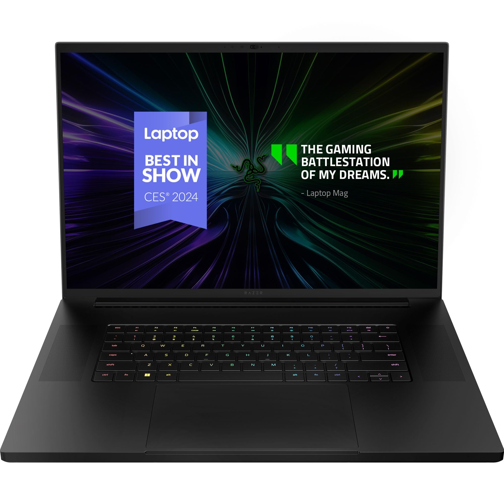 Razer Blade 18 (2024) - inch Gaming Laptop NVIDIA Geforce RTX 4070 Intel i9-14900HX 18" QHD+ 300Hz Display (32GB DDR5 RAM 1TB SSD aluminium case) QWERTY UK-Layout Black