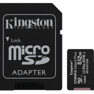 Kingston Canvas Select Plus microSD Card SDCS2/512 GB Class 10 (SD Adapter Included)