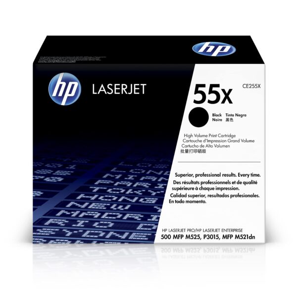 HP CE255X 55X High Yield Original LaserJet Toner Cartridge Black Single Pack