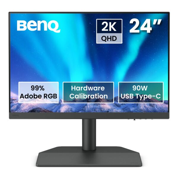 BenQ SW242Q 24-inch 2K 16:10 Photographer MacBook/Windows Compatible Monitor 99 Adobe RGB 98 P3 Hardware Calibration 90W USB-C TUV Anti-Reflection Cert 16-bit 3D LUT HDR10