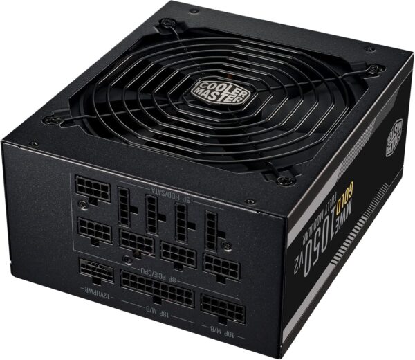Cooler Master MWE Gold 1050 V2 ATX 30 Fully Modular PSU (UK Plug) - Support 80 PLUS 1050W Power Supply Flat Black Cabling 140mm FDB Fan High-Temperature Threshold 10 Year Warranty