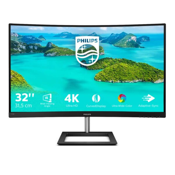 PHILIPS 328E1CA - 32 inch Curved 4K Monitor 60Hz 4ms VA Speakers Flicker Free Adaptive Sync (3840 x 2160 @ 60 Hz 250 cd/m 4 ms HDMI20 / DP12)