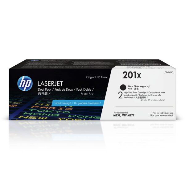 HP CF400XD 201X High Yield Original LaserJet Toner Cartridges Black