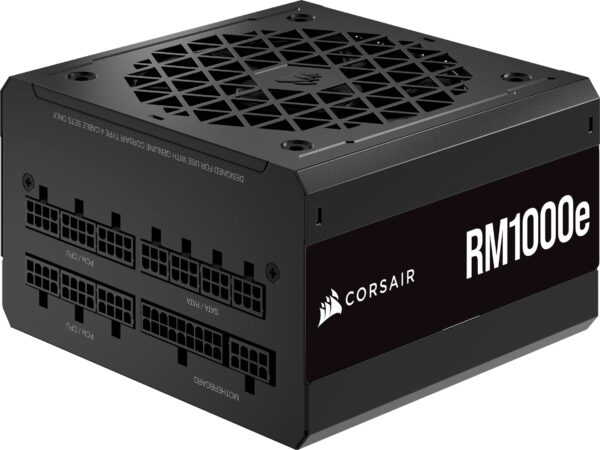 Corsair RM1000e (2023) Fully Modular Low-Noise ATX Power Supply - 30 & PCIe 50 Compliant 105C-Rated Capacitors 80 PLUS Gold Efficiency Modern Standby Support Black