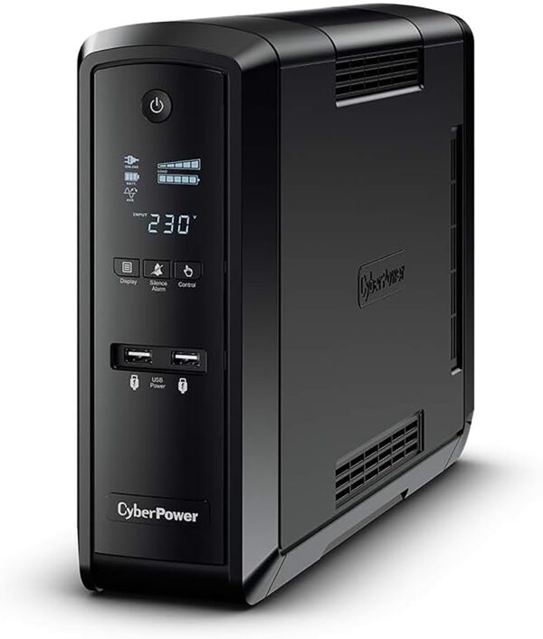 Cyberpower CP1300EPFCLCD-UK PFC Series 1300VA/780W 6 Outlets (4 IEC + 2 UK) AVR Active compatible Tower Black
