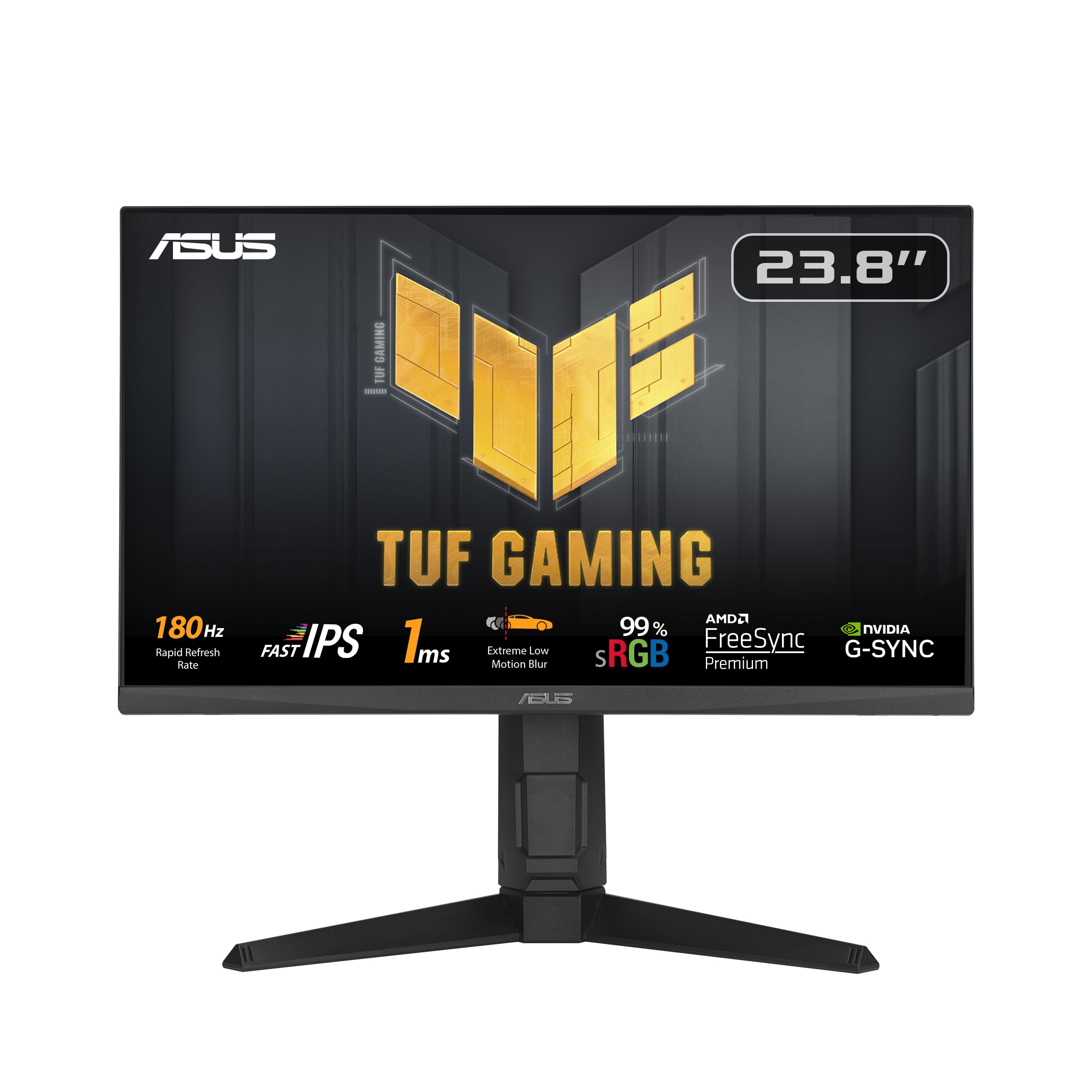 ASUS TUF Gaming VG249QL3A 24 Inch Monitor (Full HD (1920 x 1080) 180Hz Fast IPS ELMB 1ms (GTG) FreeSync Premium G-Sync Compatible Variable Overdrive 99 sRGB Height Adjustable)