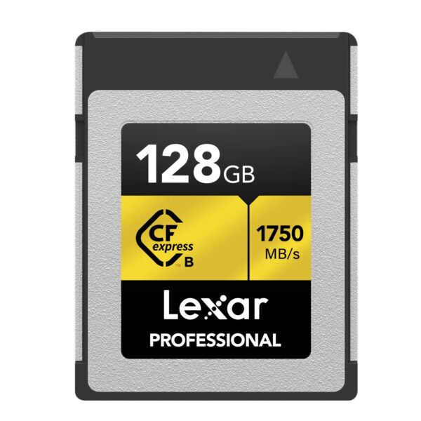 Lexar Professional GOLD Series 128GB CFexpress Card Type B CF Up to 1750MB/s Read Adopt PCIe 30 and NVMe Memory for Photographer Videographer (LCXEXPR128G-RNENG)