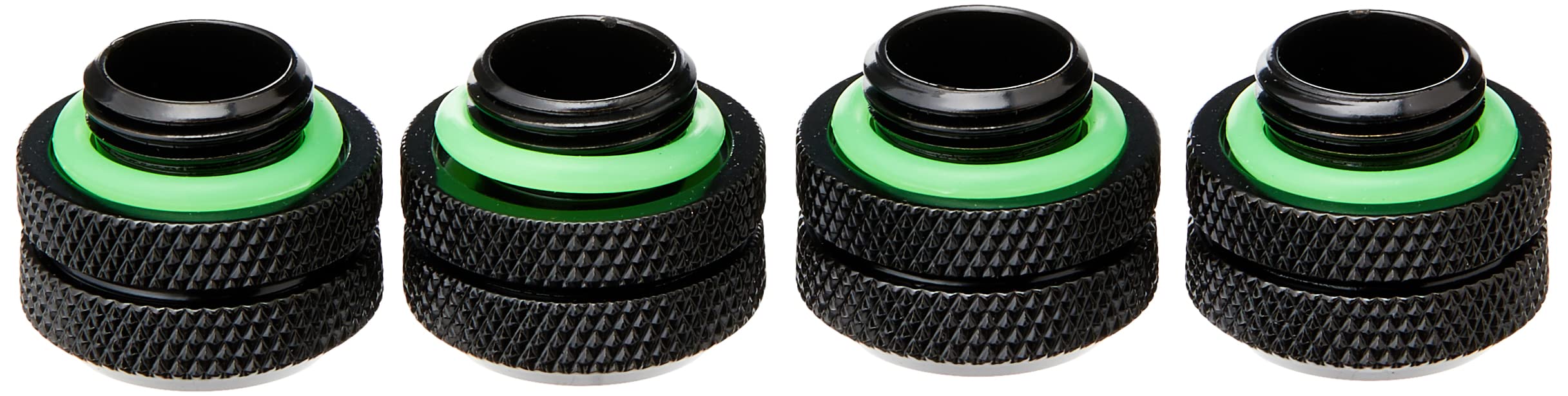 Corsair Hydro X Series XF Hardline 12 mm OD Fittings Four Pack (G1/4 Inch BSPP Port Threads Solid Brass Durability Double O-Ring Design Compatible with Additional Adapters) Black