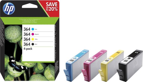 HP Original N364 Colour and Black N9J73AE Pack of 4 Units PhotoSmart D5460