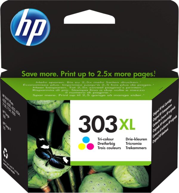 HP T6N03AE 303XL High Yield Original Ink Cartridge Tri-color Single Pack