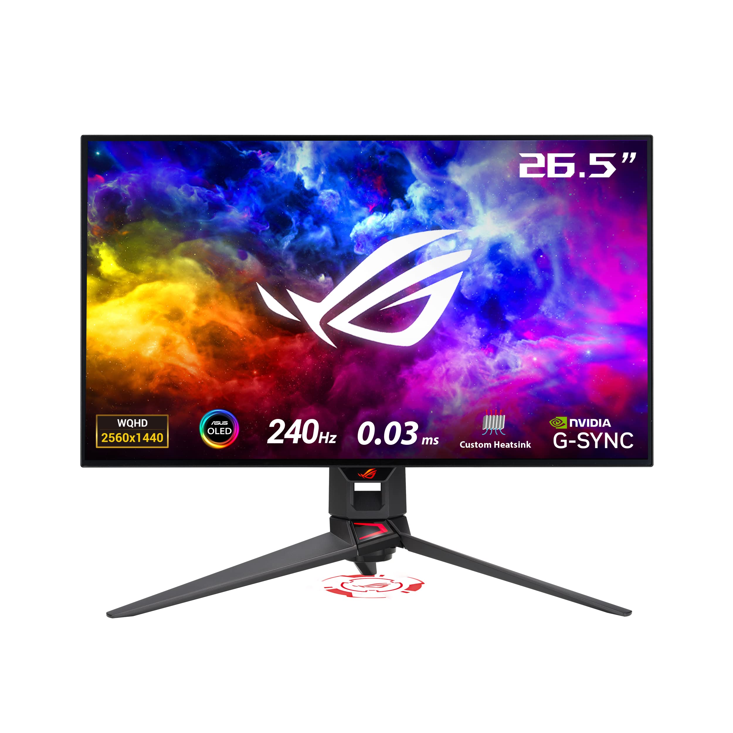 ASUS ROG Swift OLED PG27AQDM gaming monitor 27-inch (265-inch viewable) QHD (2560 x 1440) panel 240Hz 003 ms response time G-SYNC compatible 99 DCI-P3 true 10-bit color