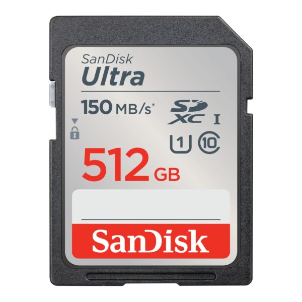 SanDisk 512GB Ultra SDXC Card SD Memory With Up To 150 MB/s Read Speeds For Entry Level And Mid-range Compact Camera's Full HD Video UHS-I Class 10 U1