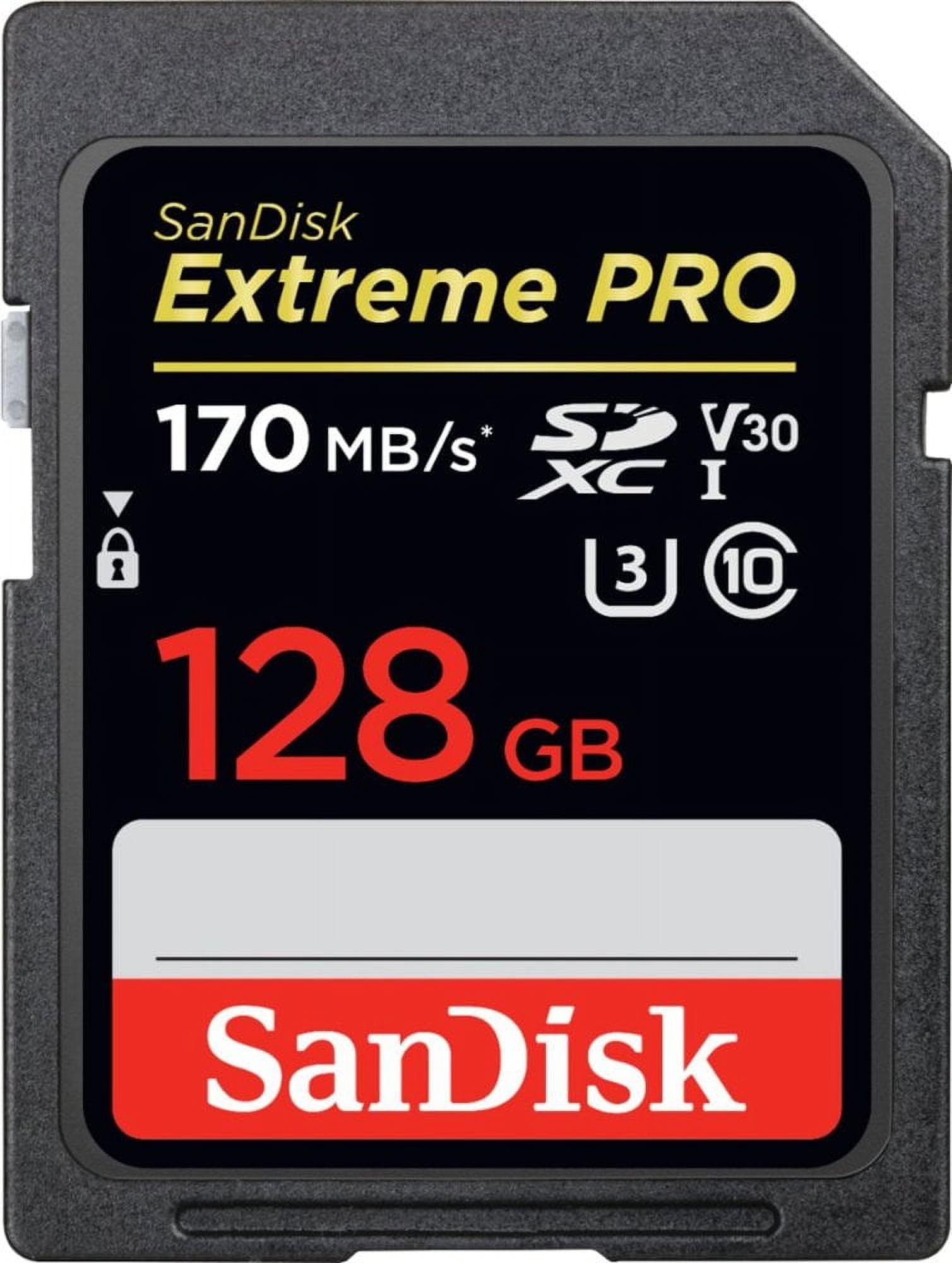 SanDisk Extreme PRO 128GB SDXC Memory Card up to 170MB/s UHS-1 Class 10 U3 V30