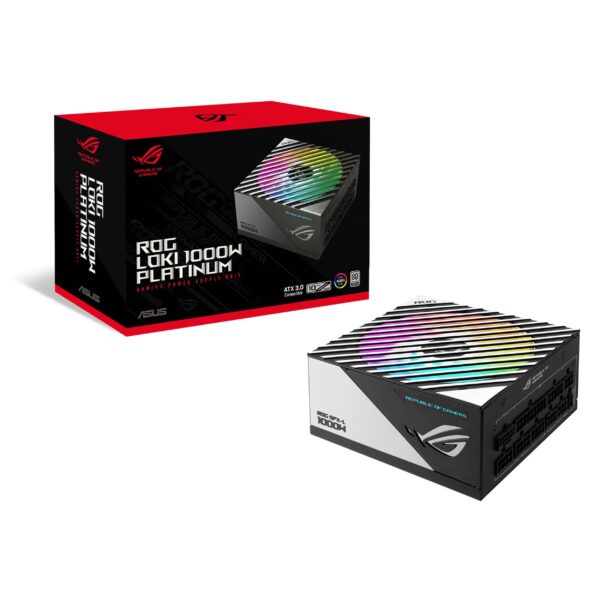 ASUS 1000W ROG LOKI SFX-L Platinum PSU Small Form Factor Fully Modular 80+ 0dB Fan Button RGB ATX-to- SFX Bracket 10 Year Warranty