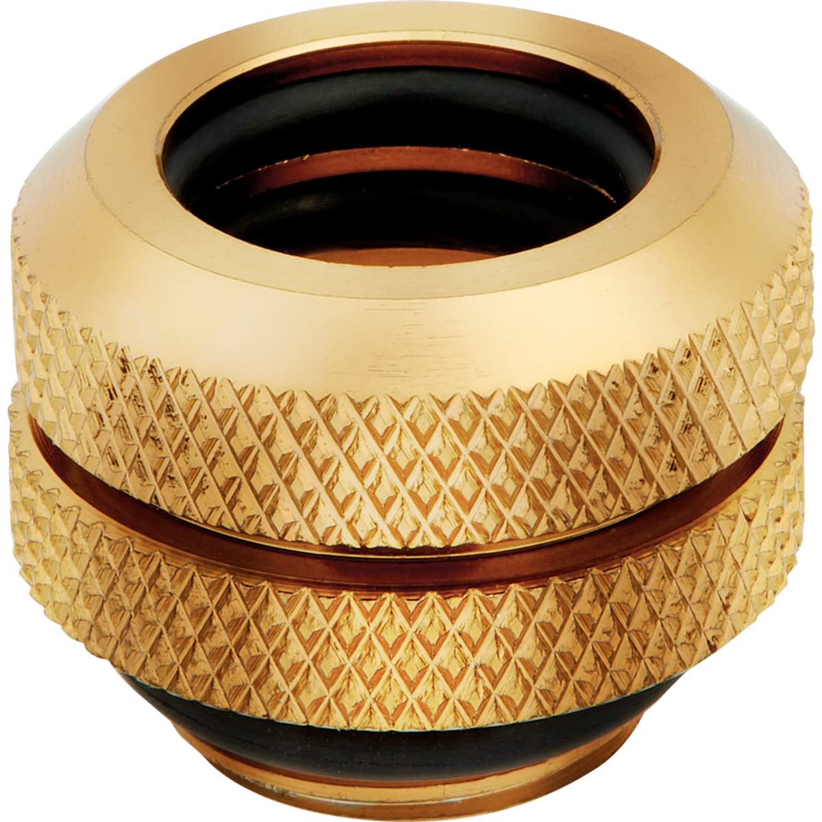 Corsair Hydro X Series XF Hardline 12mm OD Fittings Four Pack (G1/4 Inch BSPP Port Threads Solid Brass Durability Double O-Ring Design Compatible with Additional Adapters) Gold