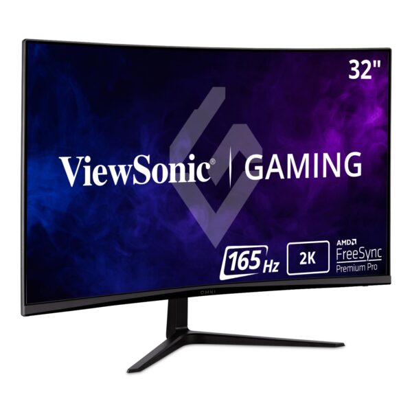 ViewSonic VX3218C-2K 32-inch QHD 1440p Curved Gaming Monitor 165Hz 1ms AMD FreeSync Premium Integrated Speakers HDMI DisplayPort
