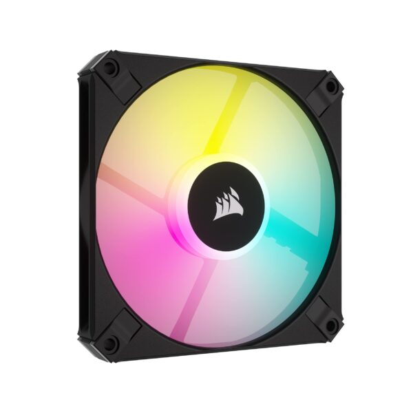 Corsair AF120 RGB SLIM 120mm PWM Fluid Dynamic Bearing Fan - Thin Profile for Small-Form Cases Low-Noise Up to 2000 RPM 8 Addressable LEDs Single Pack Black