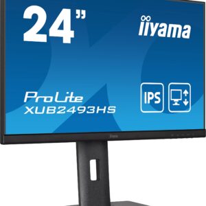 iiyama XUB2493HS-B5 24 Inch IPS LCD with Slim Bezel 4ms Full HD 1920x10801x HDMI1 x DisplayPort 2 2W Speakers 150 mm HA Stand