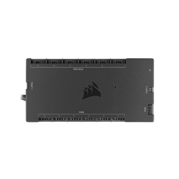 Corsair iCUE COMMANDER CORE XT Digital Fan Speed and RGB Lighting Controller (Control up to Six PWM Case Fans 264 LEDs Zero RPM Mode Temperature Monitoring Easy Installation) Black