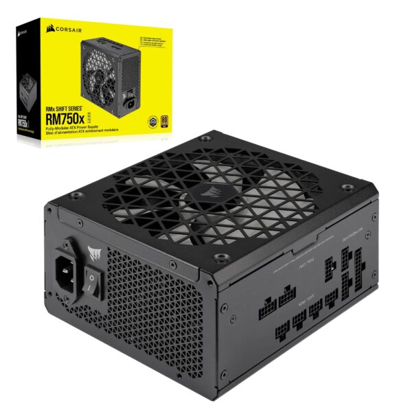 Corsair RM750x SHIFT Fully Modular ATX Power Supply - 80 PLUS Gold 30 PCIe 50 Zero RPM Side Interface Black