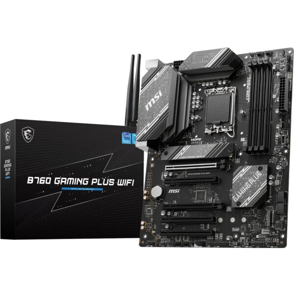 MSI B760 GAMING PLUS WIFI Motherboard ATX - Supports Intel 12th & 13th Gen Core Processors LGA 1700 75A DrMOS VRM DDR5 Memory Boost 6800+MHz/OC PCIe 40 x16 M2 Gen4 Wi-Fi 6E