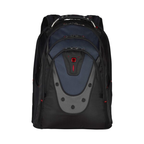 Wenger Ibex 600638 17 Inch Laptop Backpack with Dedicated Tablet Pocket Shock Absorbing Shoulder Straps Water-Resistant Design Ideal for Travel Work School Commuting Blue 28 x 37 47 cm
