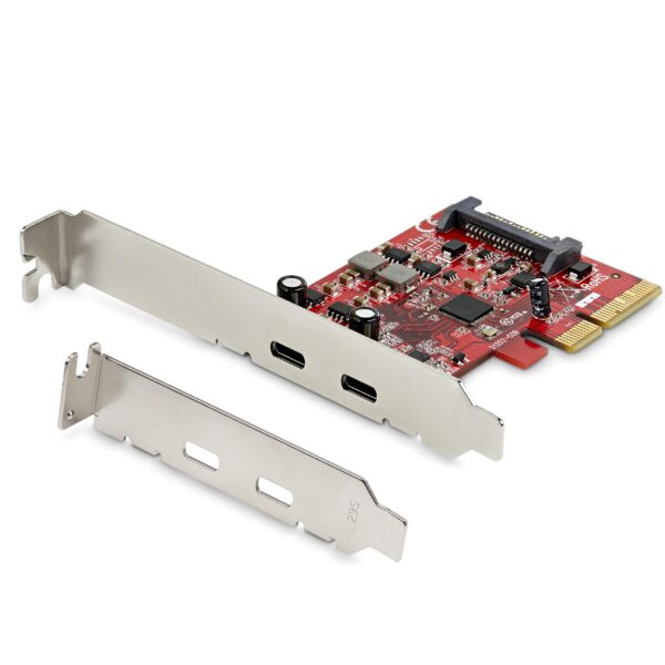 StarTechcom 2-Port USB 32 Gen 2x1 (10Gbps) PCIe Card - USB-C SuperSpeed PCI Express 30 x4 Host Controller Type-C Add-On Adapter C Expansion (PEXUSB312C3)