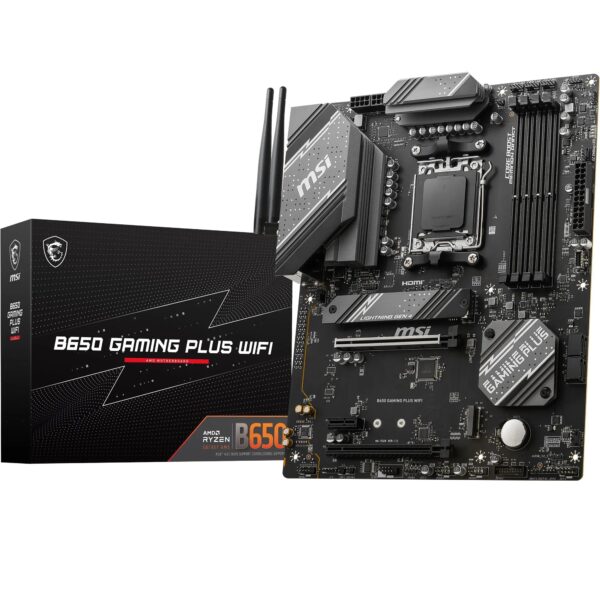 MSI B650 GAMING PLUS WIFI Motherboard ATX - Supports AMD Ryzen 9000 / 8000 7000 Series Processors AM5 14+2 Duet Rail VRM DDR5 Memory Boost 6400+MHz/OC 2 x PCIe 40 x16 M2 Gen4 Wi-Fi 6E