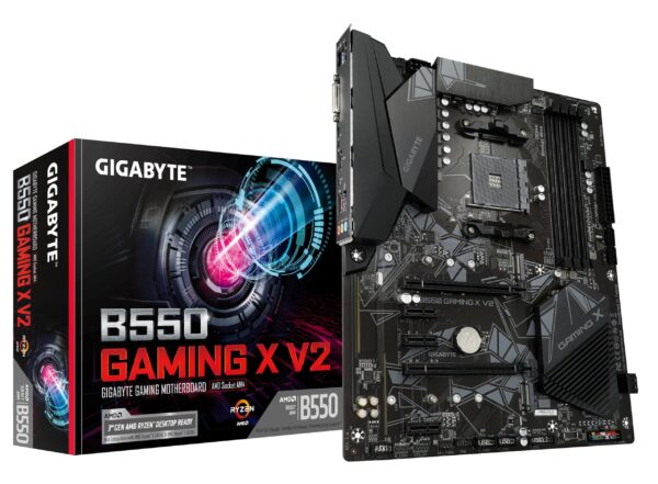 Gigabyte B550 Gaming X V2 Motherboard - Supports AMD Ryzen 5000 Series AM4 CPUs 10+3 Phases Digital Twin Power Design up to 4733MHz DDR4 (OC) 2xPCIe 30 M2 GbE LAN USB 32 Gen1