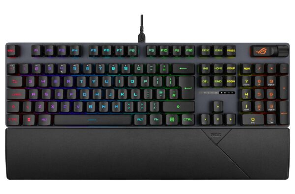 ASUS ROG Strix Scope II Full-Size Gaming Keyboard Dampening Foam Pre-lubed NX Snow Switches PBT Keycaps multi-function controls hotkeys for Xbox Game Bar and recording RGB-Black UK Layout