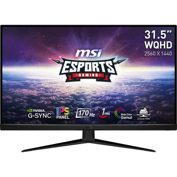 MSI G321Q 2K IPS Gaming Monitor - 315 Inch 16:9 WQHD (2560 x 1440) 1ms 170 Hz HDR G-Sync Compatible DisplayPort HDMI Anti-Flicker Less Blue light Night Vision Black