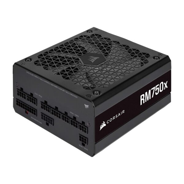 Corsair RM750x 80 PLUS Gold Fully Modular ATX 750 Watt Power Supply (135 mm Magnetic Levitation Fan Wide Compatibility Reliabile Japanese Capacitors Extremely Fast Wake-from-Sleep) UK - Black