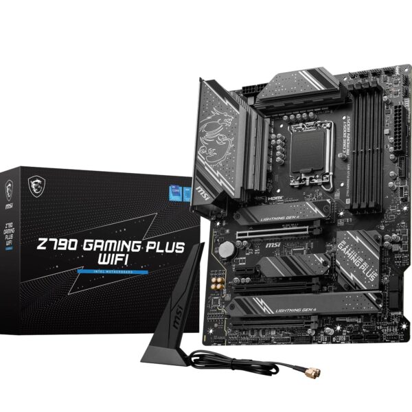 MSI Z790 GAMING PLUS WIFI Motherboard ATX - Supports Intel 14th 13th & 12th Gen Core Processors LGA 1700 DDR5 Memory Boost 7200+MHz/OC 1 x PCIe 50 x16 4 M2 Gen4 25G LAN Wi-Fi 6E