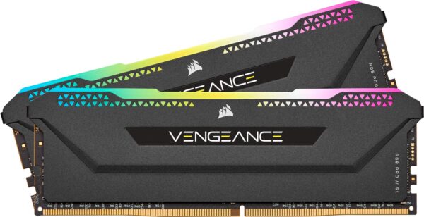 Corsair Vengeance RGB PRO SL 32GB (2 x 16GB) DDR4 3600MHz C18 Illuminated Desktop Memory Kit (10 Individually Addressable LEDs Wide Compatibility Optimised for Bandwidth & Response Times) Black
