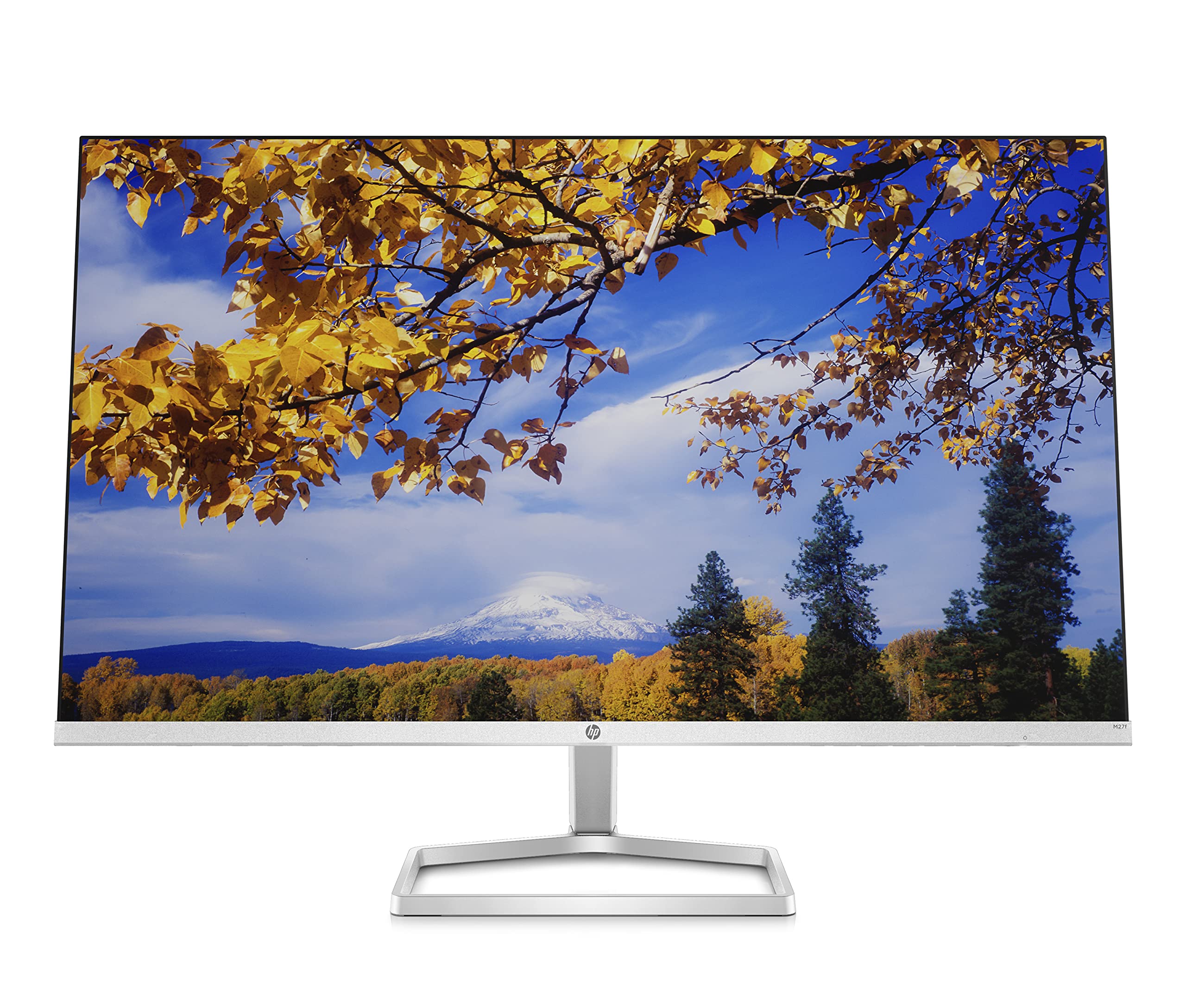 HP M27f Ultraslim Monitor 27 Inch Full HD 1080p 75hz Refresh Rate 2 x HDMI 1 VGA Blue Light Filter Anti Glare Tilt Adjutsment Flicker Free 178 Degree Ultra Wide Viewing Angle Silver & Black